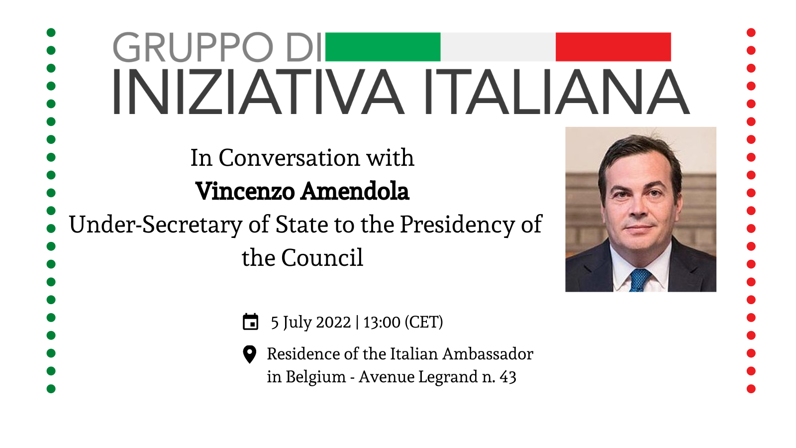 In conversation with Vincenzo Amendola | Under-Secretary of State to the Presidency of the Council of Ministers