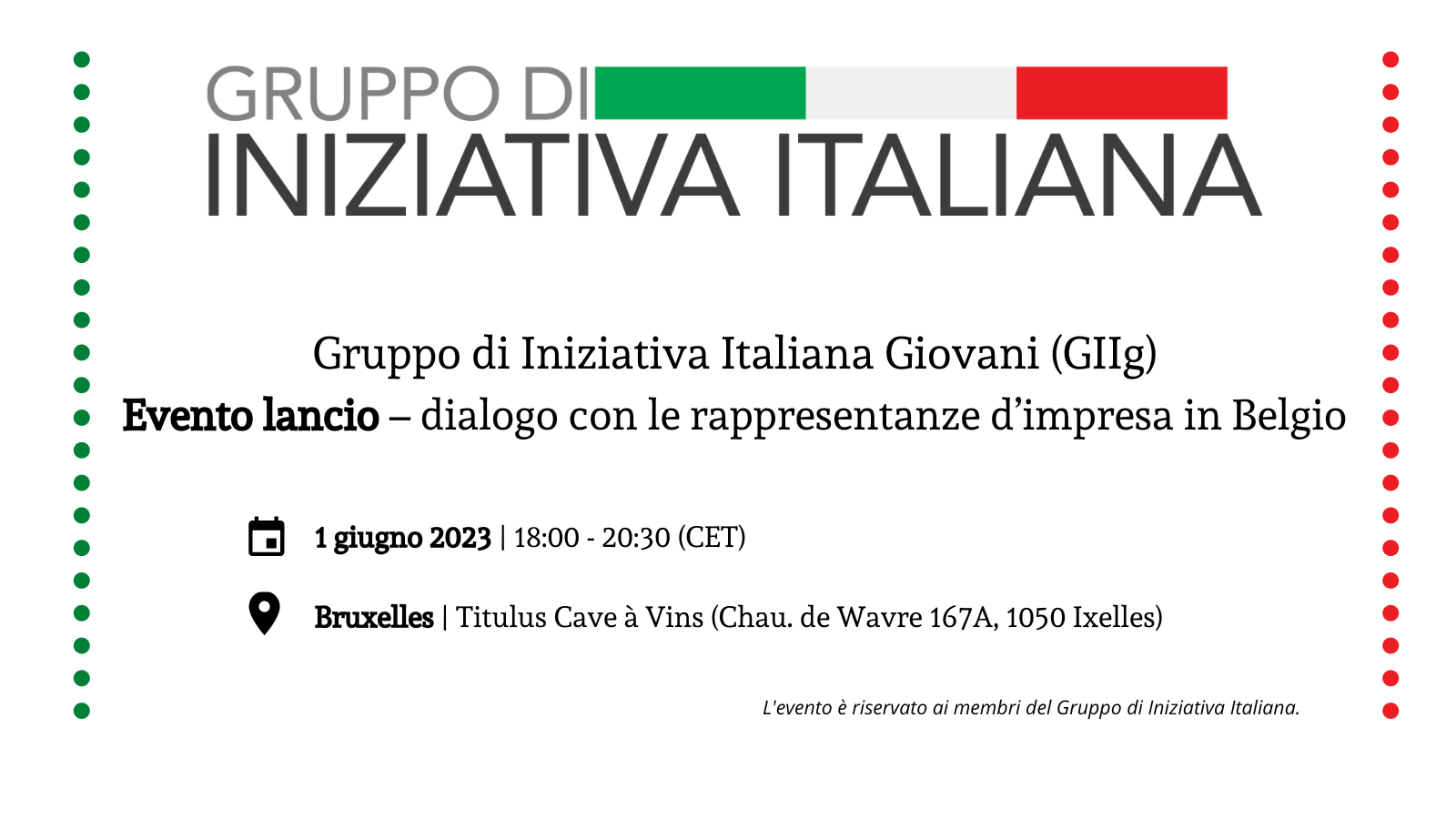 Gruppo di Iniziativa Italiana Giovani (GIIg): Kick-off event – dialogue with business representatives in Belgium