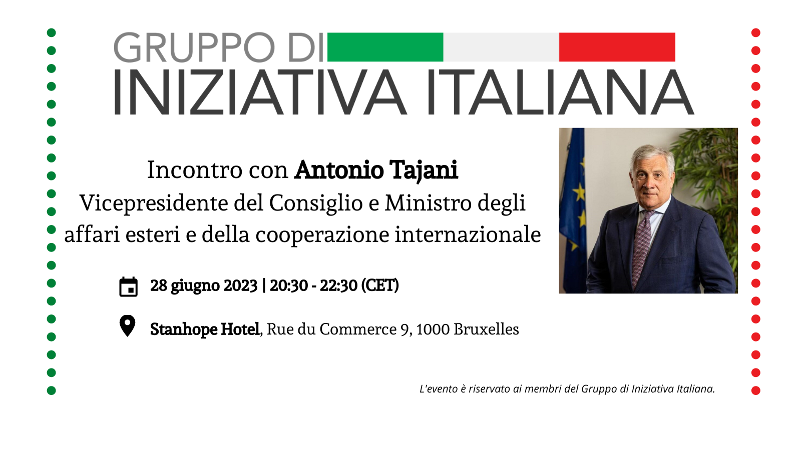 Incontro con Antonio Tajani | Vicepresidente del Consiglio e Ministro degli affari esteri e della cooperazione internazionale