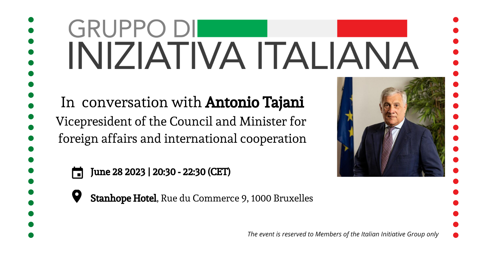 In conversation with Antonio Tajani | Vicepresident of the Council of Ministers and Minister for foreign affairs and international cooperation