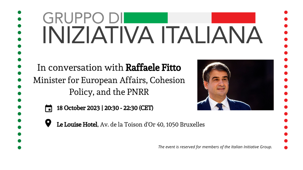 In conversation with Raffaele Fitto | Minister for European Affairs, Cohesion Policies and PNRR