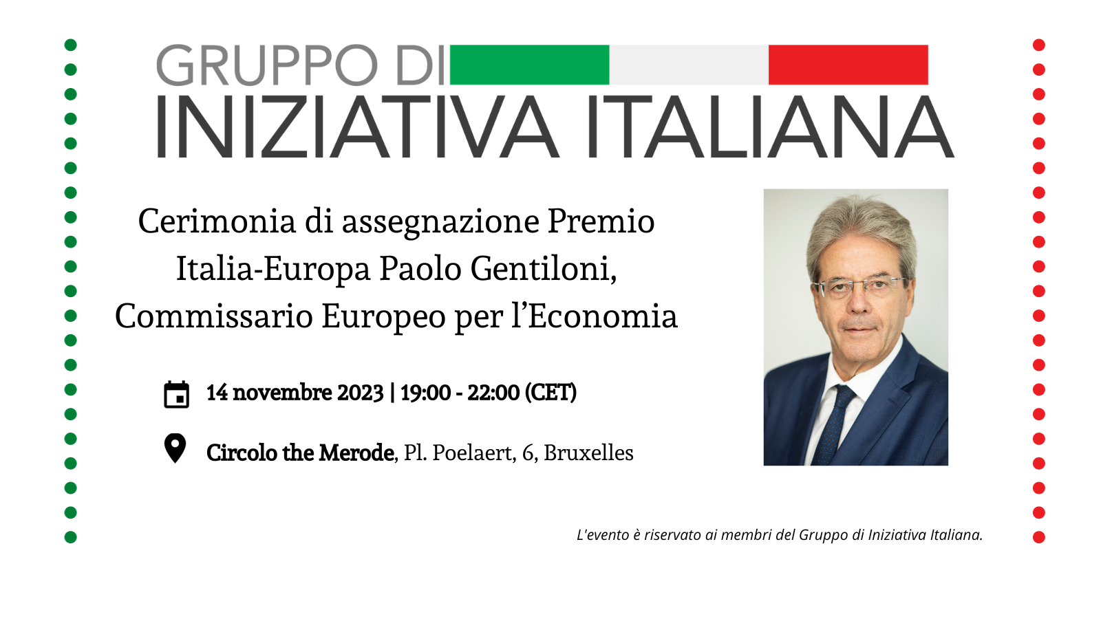 Cerimonia di assegnazione Premio Italia-Europa Paolo Gentiloni, Commissario Europeo per l’Economia