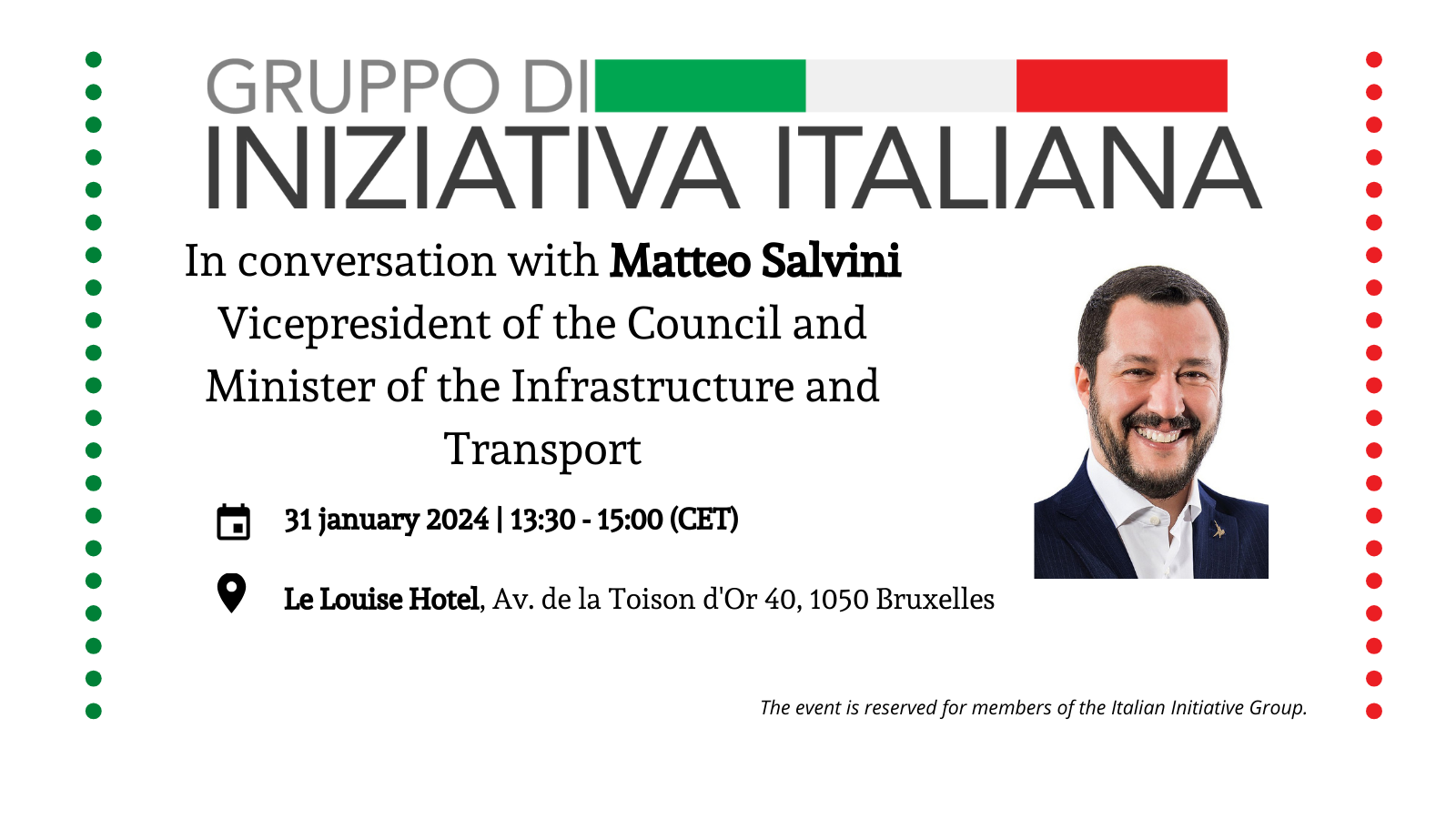 Incontro con Matteo Salvini | Vicepresidente del Consiglio e Ministro delle Infrastrutture e dei trasporti