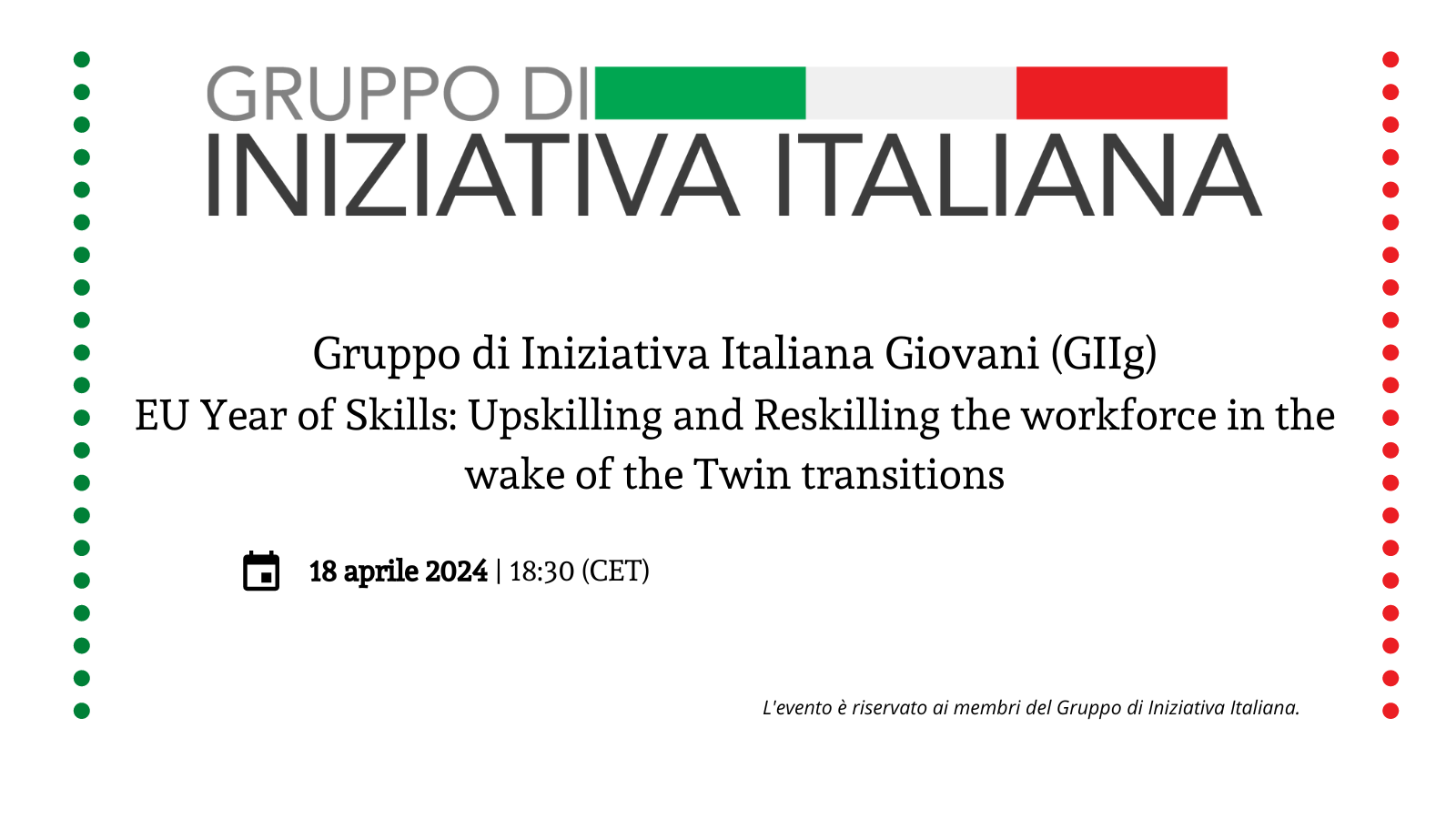 Gruppo di Iniziativa Italiana Giovani (GIIg): EU Year of Skills: Upskilling and Reskilling the workforce in the wake of the Twin transitions