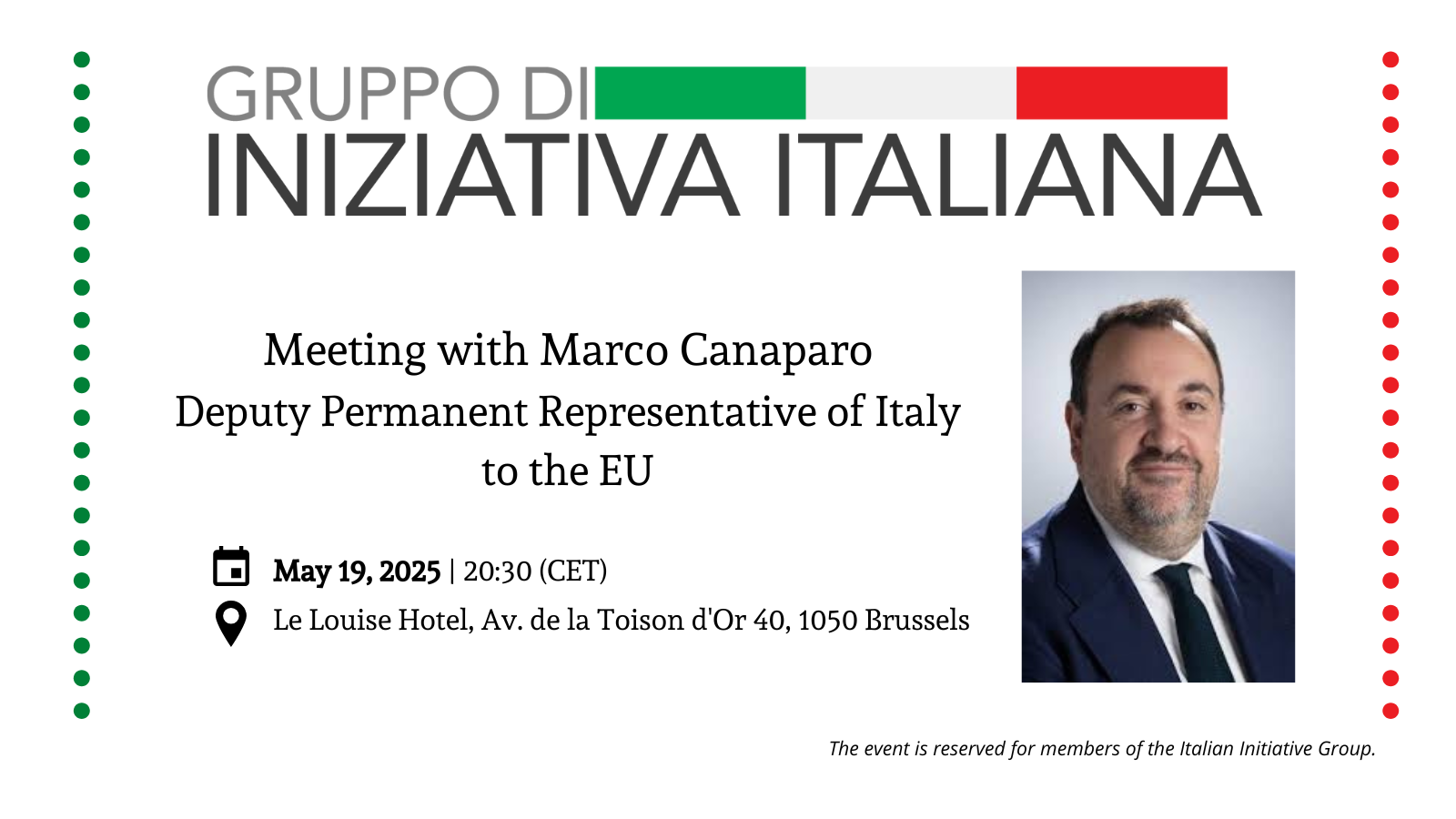 Incontro con Marco Canaparo | Rappresentante permanente aggiunto d’Italia presso l’UE