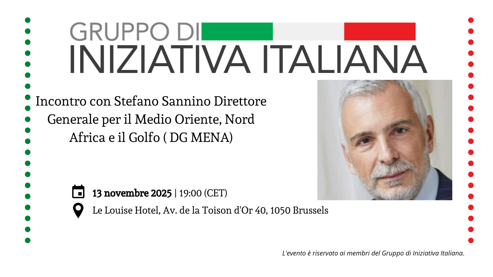 Incontro con Stefano Sannino | Direttore Generale per Medio Oriente, Nord Africa e il Golfo (DG MENA)