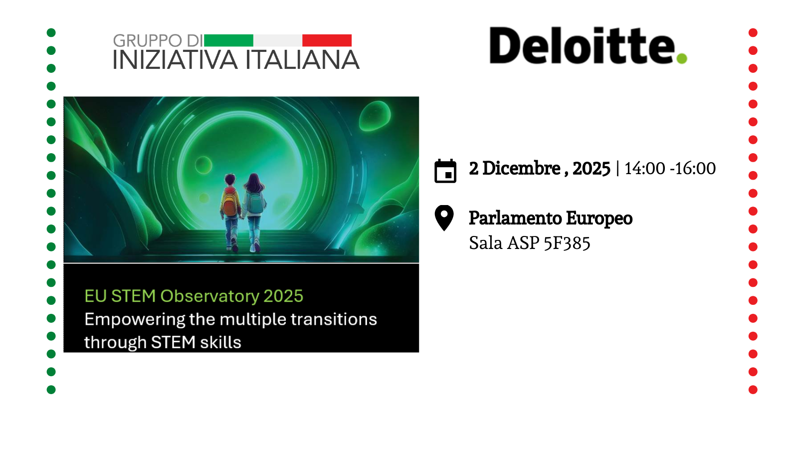 Deloitte – GII | EUROPEAN STEM OBSERVATORY 2025 – 3º edizione 2 dicembre (14:00-16:00)