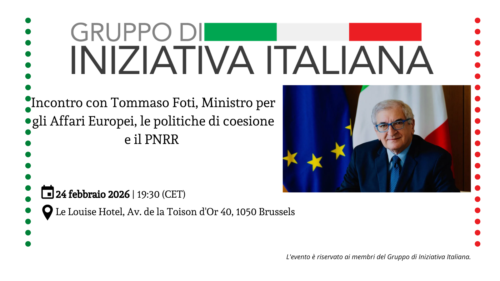 Incontro con Tommaso Foti Ministro per gli Affari Europei, le politiche di coesione e il PNRR