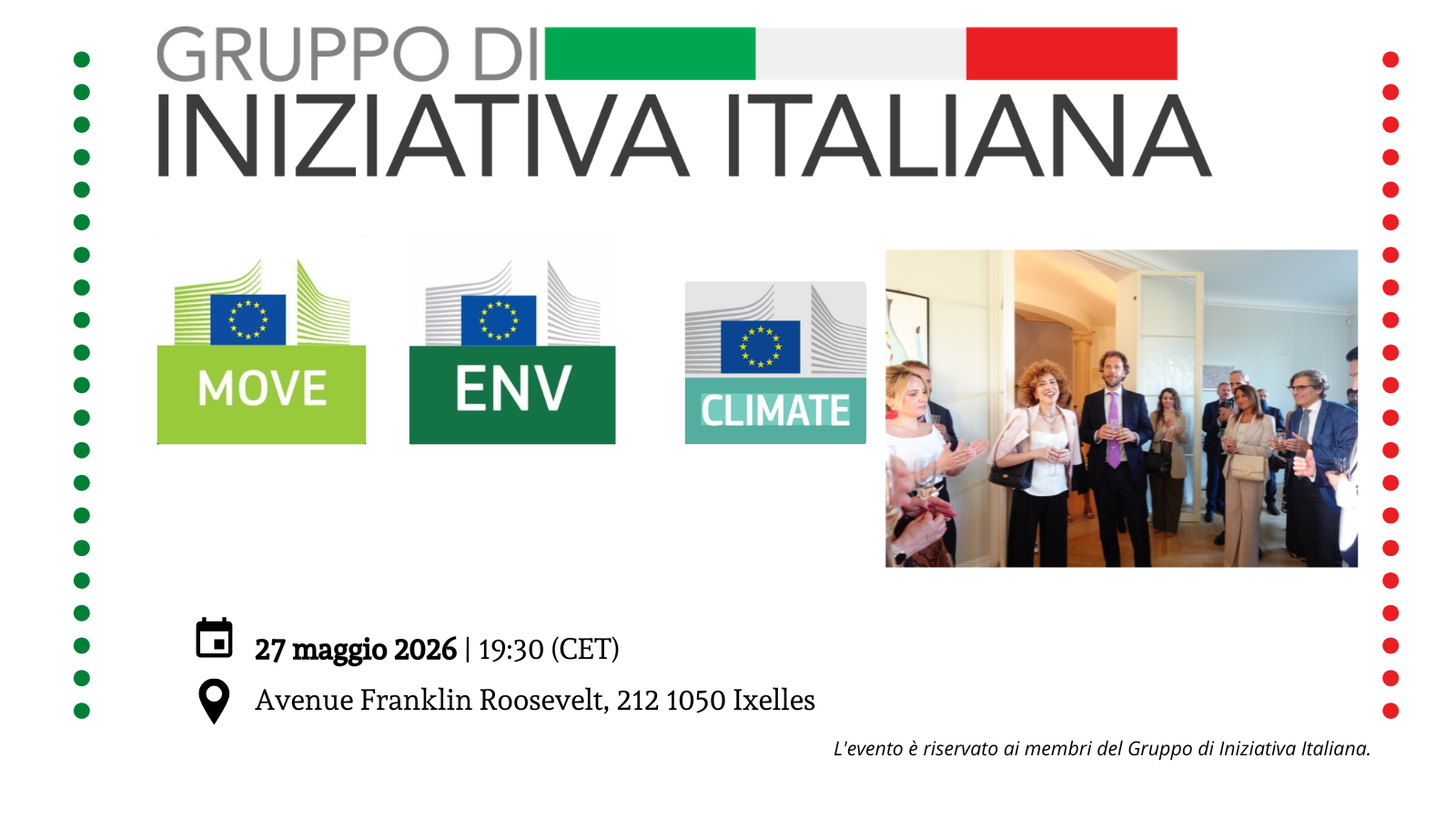 Ricevimento con Marco Canaparo, Rappresentante Permanente Aggiunto d’Italia presso l’UE